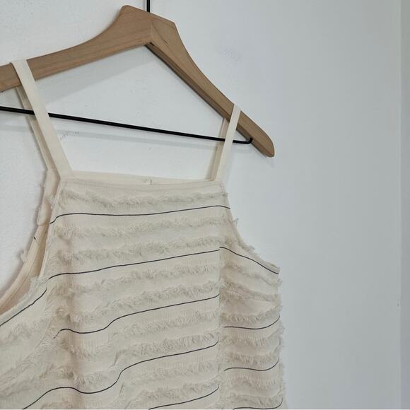 Anthropologie Maeve Quinn Fringe Tank Top Cream Size 10 - Picture 4 of 9